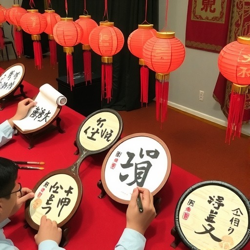 画团扇、写书法 在联合国中文日感受汉字的魅力 画团扇、写书法 在联合国中文日感受汉字的魅力