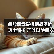 解放军武警假期战备值班全解析 严阵以待保安全