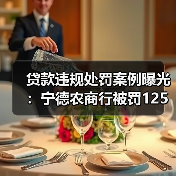 贷款违规处罚案例曝光:宁德农商行被罚125万 贷款违规处罚案例曝光:宁德农商行被罚125万