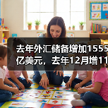 去年外汇储备增加1555亿美元,去年12月增115亿美元 去年外汇储备增加1555亿美元,去年12月增115亿美元