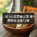近3亿元罚单压顶 支付牌照年注销12张 近3亿元罚单压顶 支付牌照年注销12张