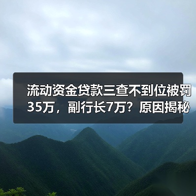 银行因贷款三查违规遭重罚，责任如何追责？-启闻网