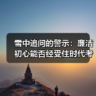 雪中追问的警示：廉洁初心能否经受住时代考验？