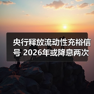 央行释放流动性充裕信号 2026年或降息两次 央行释放流动性充裕信号 2026年或降息两次