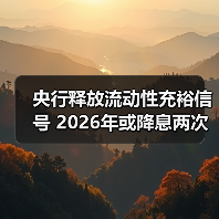 央行释放流动性充裕信号 2026年或降息两次 央行释放流动性充裕信号 2026年或降息两次