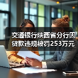 交通银行陕西省分行因贷款违规被罚253万元 交通银行陕西省分行因贷款违规被罚253万元