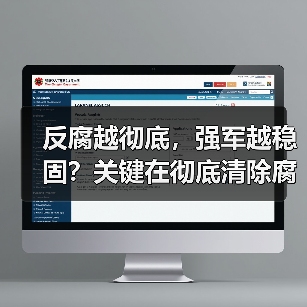 反腐越彻底，强军越稳固？关键在彻底清除腐败隐患！