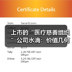 上市的“医疗慈善组织”公司水滴:价值几何? 上市的“医疗慈善组织”公司水滴:价值几何?