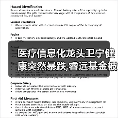 医疗信息化龙头卫宁健康突然暴跌,睿远基金被“坑”了? 医疗信息化龙头卫宁健康突然暴跌,睿远基金被“坑”了?