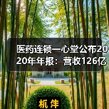医药连锁一心堂公布2020年年报:营收126亿,同比增两成 医药连锁一心堂公布2020年年报:营收126亿,同比增两成